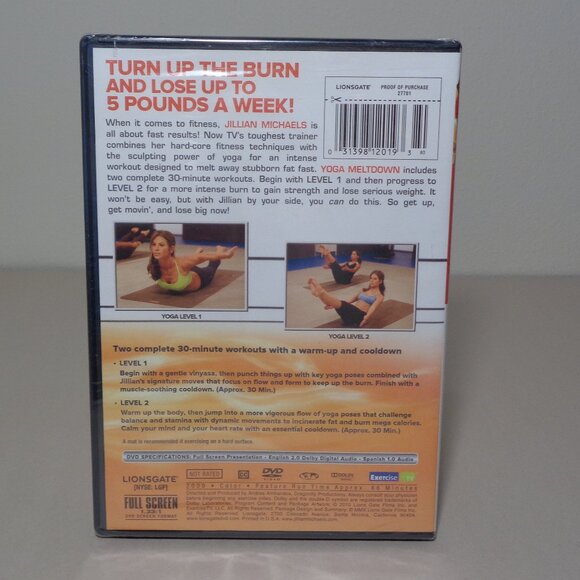 JILLIAN MICHAELS YOGA MELTDOWN New DVD / Levels 1 & 2 Workouts - Picture 2 of 6